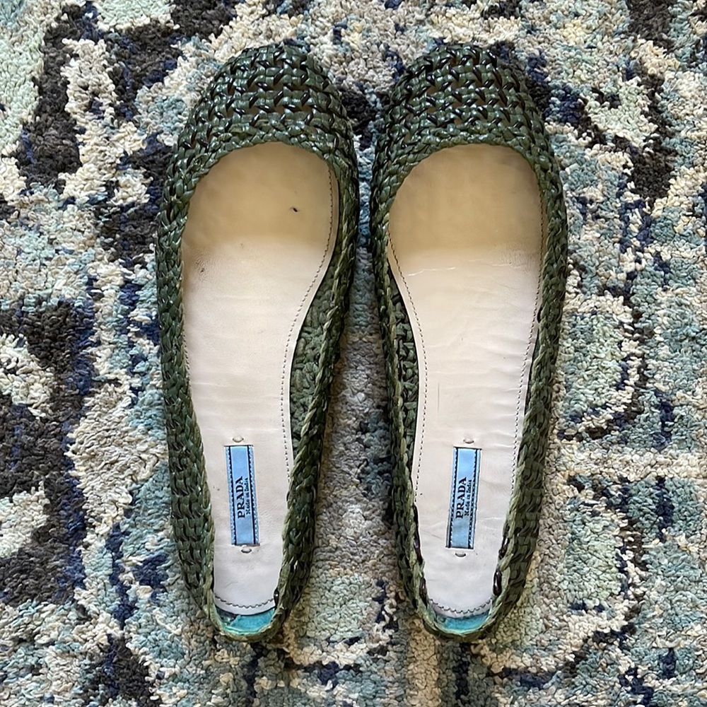 PRADA Leather Ballerina Flats Size 8.5